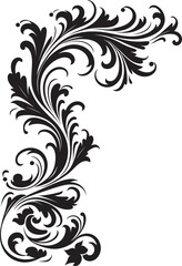 Delicate Victorian Floral Corner Elegant Flourish Remastered Vintage Botanical Detail Tradition in Artistic Form