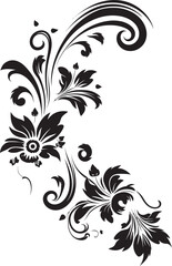 Floral Corner Emblem Icon of Artistic Legacy Ornate Victorian Corner Pattern Flourish of Artistry