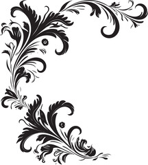 Antique Style Corner Illustration Elegance of Yesteryear Vintage Decorative Element Reviving Symbolic Beauty