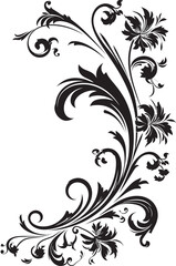 Ornate Victorian Corner Pattern Nostalgic Graphic Classic Vintage Corner Illustration Decorative Symbol