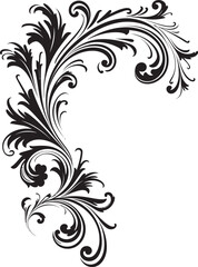 Vintage Style Floral Corner Designing Elegance Afresh Floral Corner Emblem Symbol of Artistic Excellence