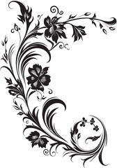 Classic Vintage Corner Illustration Reviving Artisanal Craft Antique Botanical Corner Beauty in Vintage Botany