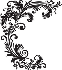 Vintage Style Floral Corner Capturing Classic Appeal Floral Corner Emblem Icon of Timeless Beauty