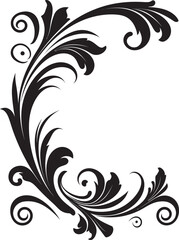 Fototapeta premium Antique Floral Corner Symbol Symbolic Heritage of Art Vintage Botanical Detail Capturing Classic Design Elements