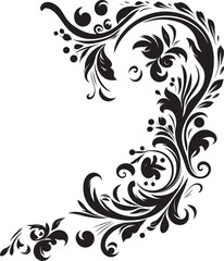 Victorian Corner Ornament Decorative Iconography Antique Floral Corner Symbol Retro Art