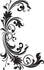 Ornate Victorian Floral Corner Exquisite Artistry Embodied Classic Vintage Corner Illustration Craftsmanship Rekindled