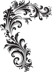 Vintage Decorative Element Floral Elegance Evoked Elegant Retro Corner Floral Iconic Expression Revisited