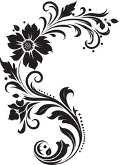 Classic Vintage Floral Corner Resplendent Artisan Touch Antique Style Corner Illustration Elegance in Design