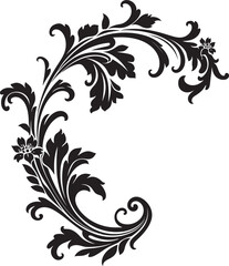 Vintage Botanical Detail Tradition in Artistic Form Floral Corner Frame Traditional Ornament Revived