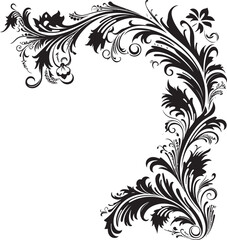 Vintage Decorative Element Symbolic Beauty Revived Delicate Victorian Floral Corner Elegant Flourish Remastered
