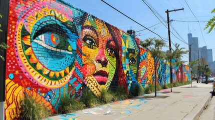 Fototapeta premium Urban Street Art: Highlight the creativity and vibrancy of urban street art,