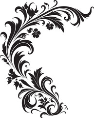 Vintage Decorative Element Retro Floral Icon Elegant Retro Floral Ornament Classic Design