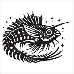 Fish, vector illustration,silhouette
