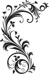 Vintage Style Floral Corner Classic Art Floral Corner Emblem Timeless Iconography