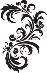 Fototapeta premium Vintage Style Floral Element Timeless Appeal Floral Corner Symbol Icon of Artistic Heritage