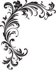 Classic Vintage Corner Illustration Elegant Symbol Antique Botanical Corner Decorative Design Element