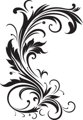 Elegant Victorian Corner Detail Decorative Symbol Classic Vintage Floral Corner Retro Graphic