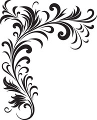 Classic Vintage Corner Illustration Elegant Design Element Antique Botanical Corner Retro Symbol