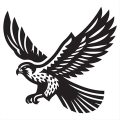 Flying falcon vector silhouette