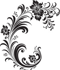 Ornate Victorian Corner Pattern Nostalgic Art Classic Vintage Corner Illustration Elegant Design Element