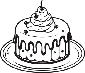 Old fashioned Cake Design Celebrating Traditional Sweets Elegant Vintage Cake Badge Iconic Bakery Legacy