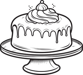 Vintage Dessert Design Symbolic Cake Tradition Vintage Cake Emblem Timeless Elegance in Design