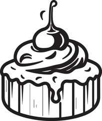 Rustic Round Cake Design Vintage Bakery Style Antique Cake Badge Celebrating Classic Sweets