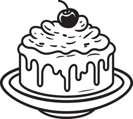 Classic Victorian Cake Icon Elegance in Bakery Art Vintage Dessert Badge Iconic Cake Symbolism