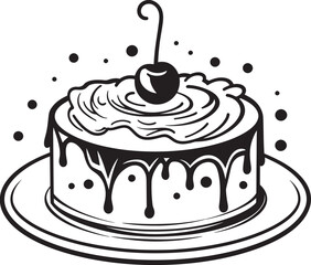 Old fashioned Cake Icon Traditional Sweet Charm Elegant Vintage Cake Symbol Artistic Confectionery Craft