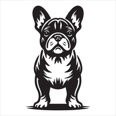French Bulldog, vector illustration, silhouette