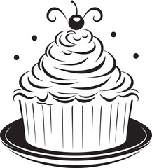 Retro Cake Symbol Artistic Symbol of Baking Old fashioned Cake Emblem Celebrating Bakery Art