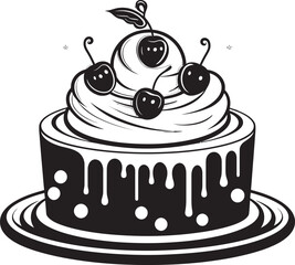 Classic Cake Design Traditional Bakery Artistry Vintage Round Cake Badge Celebrating Sweet Traditions