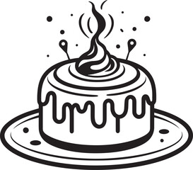 Retro Cake Badge Time Honored Baking Art Antique Bakery Emblem Classic Cake Symbolism