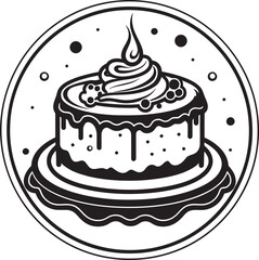 Elegant Vintage Cake Design Artisanal Baking Craft Antique Cake Badge Vintage Confectionery Charm