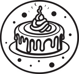 Old fashioned Cake Symbol Vintage Dessert Emblem Elegant Vintage Cake Logo Classic Confectionery Craft