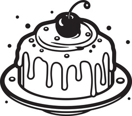 Vintage Cake Badge Artistic Sweet Tradition Retro Cake Illustration Timeless Bakery Charm