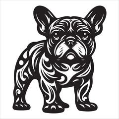 French Bulldog, vector illustration, silhouette