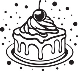 Classic Cake Icon Celebrating Bakery Tradition Vintage Round Cake Symbol Iconic Dessert Art