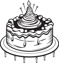 Retro Cake Badge Artistic Vintage Bakery Emblem Old fashioned Cake Iconography Symbolic Bakery Charm