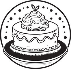 Retro Cake Illustration Vintage Pastry Appeal Old fashioned Cake Symbol Artisanal Bakery Design