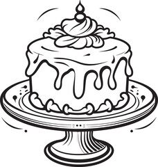 Elegant Vintage Cake Badge Symbol of Bakery Excellence Rustic Bakery Emblem Vintage Cake Iconography