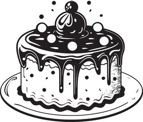 Old fashioned Cake Symbol Artisanal Bakery Design Elegant Vintage Cake Badge Symbol of Bakery Excellence