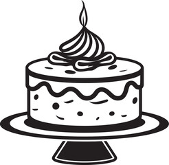 Vintage Style Dessert Logo Artistic Cake Legacy Nostalgic Round Cake Icon Retro Bakery Elegance
