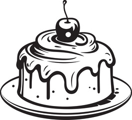 Victorian Era Cake Badge Celebrating Dessert Art Vintage Cake Icon Traditional Bakery Craft