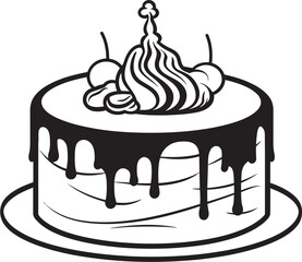 Vintage Cake Icon Traditional Bakery Craft Vintage Cake Emblem Elegance in Baking