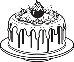 Classic Victorian Cake Emblem Elegance in Baking Vintage Style Dessert Logo Artistic Cake Craft