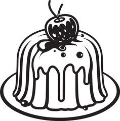 Vintage Round Cake Symbol Symbolic Bakery Art Retro Cake Badge Capturing Bakery Charm