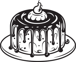 Elegant Cake Emblem Retro Bakery Elegance Nostalgic Round Cake Logo Heritage of Sweets