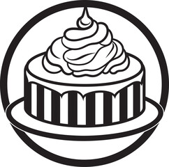 Victorian Era Cake Icon Graceful Confectionery Vintage Dessert Badge Traditional Cake Art