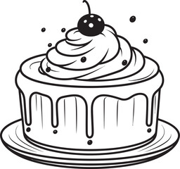 Elegant Cake Illustration Celebrating Retro Delights Antique Bakery Logo Artisanal Cake Excellence